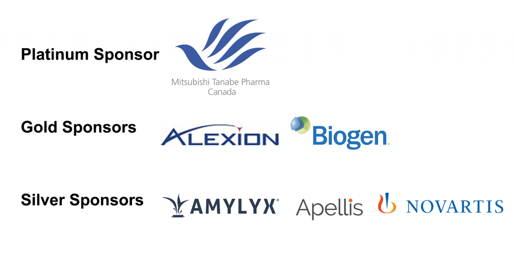 Logos of ALS Canada Research Forum sponsors